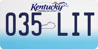 KY license plate 035LIT