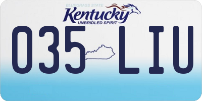 KY license plate 035LIU