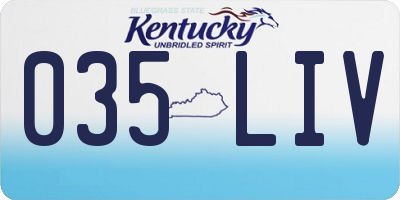 KY license plate 035LIV