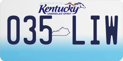 KY license plate 035LIW