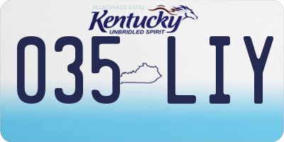 KY license plate 035LIY