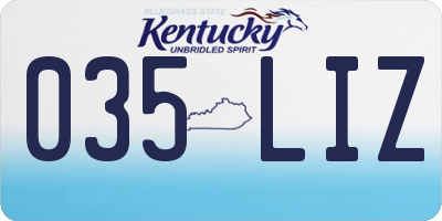 KY license plate 035LIZ