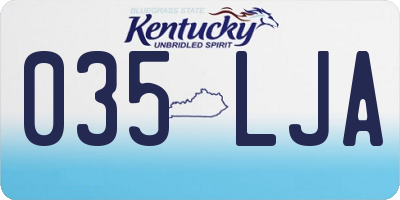 KY license plate 035LJA