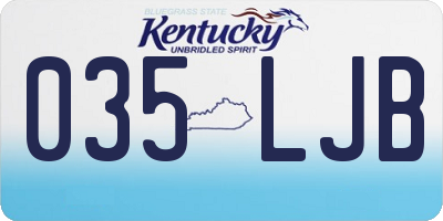 KY license plate 035LJB