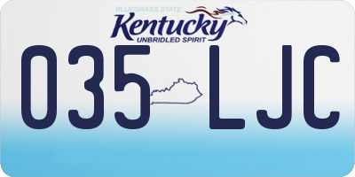 KY license plate 035LJC