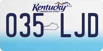 KY license plate 035LJD