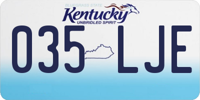 KY license plate 035LJE