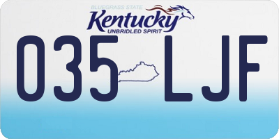 KY license plate 035LJF