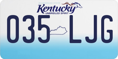 KY license plate 035LJG
