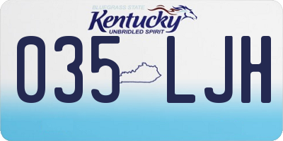 KY license plate 035LJH