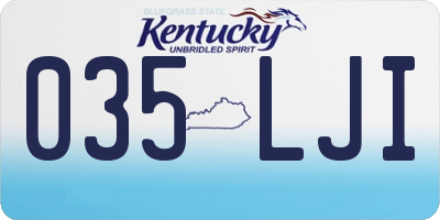 KY license plate 035LJI