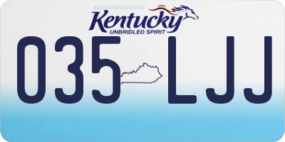 KY license plate 035LJJ