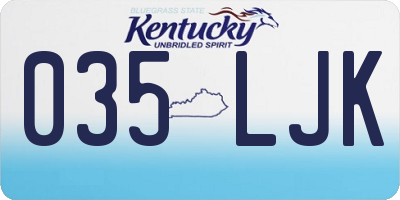 KY license plate 035LJK