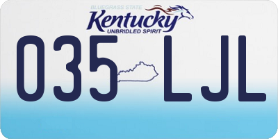 KY license plate 035LJL