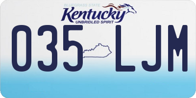 KY license plate 035LJM