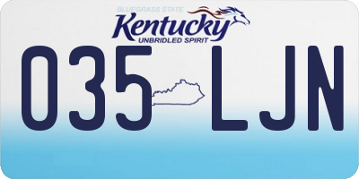 KY license plate 035LJN