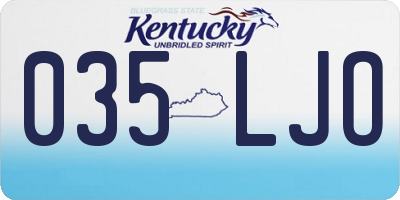 KY license plate 035LJO
