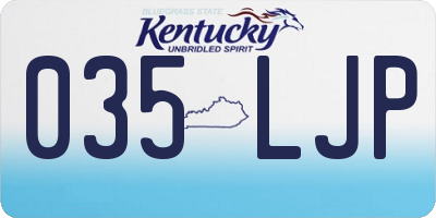 KY license plate 035LJP