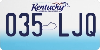 KY license plate 035LJQ
