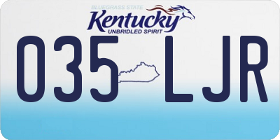 KY license plate 035LJR