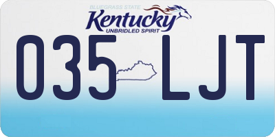 KY license plate 035LJT
