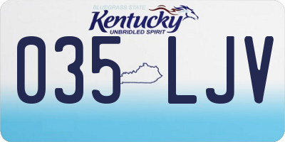 KY license plate 035LJV