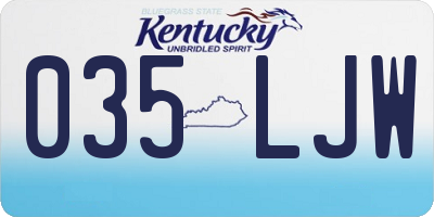 KY license plate 035LJW