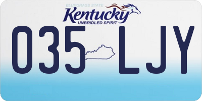KY license plate 035LJY