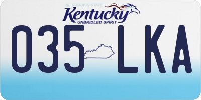 KY license plate 035LKA