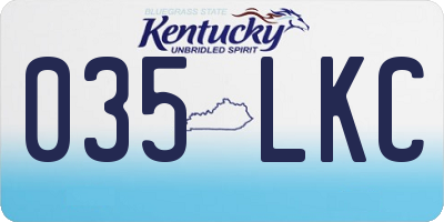 KY license plate 035LKC