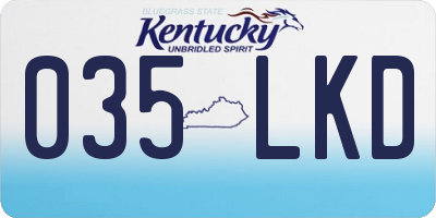 KY license plate 035LKD