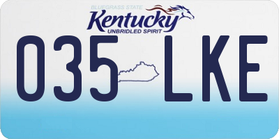 KY license plate 035LKE