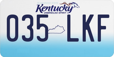 KY license plate 035LKF