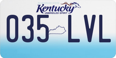 KY license plate 035LVL