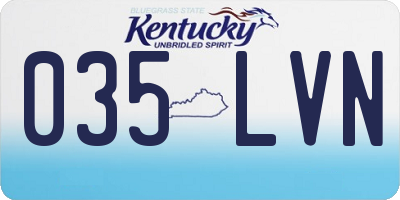 KY license plate 035LVN