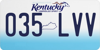 KY license plate 035LVV