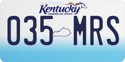 KY license plate 035MRS