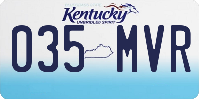 KY license plate 035MVR