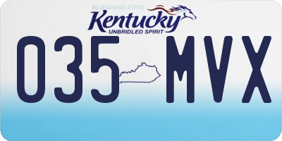 KY license plate 035MVX