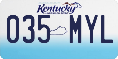 KY license plate 035MYL