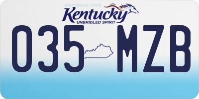 KY license plate 035MZB