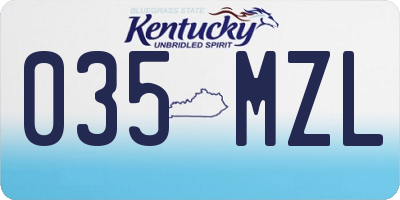 KY license plate 035MZL