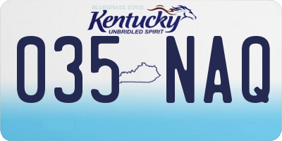 KY license plate 035NAQ