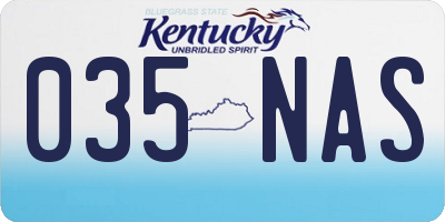 KY license plate 035NAS