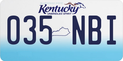 KY license plate 035NBI