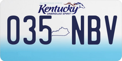 KY license plate 035NBV