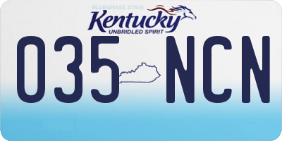 KY license plate 035NCN