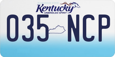 KY license plate 035NCP