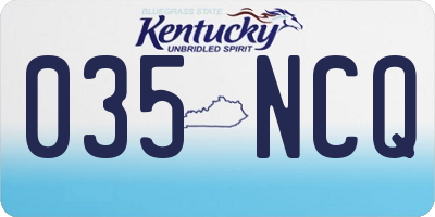 KY license plate 035NCQ