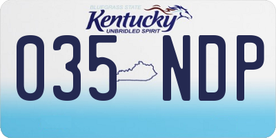 KY license plate 035NDP